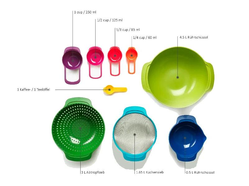 Essenvorbereitung JosephJoseph Set Nest T Plus 9-teilig, multicolour - Camperreich