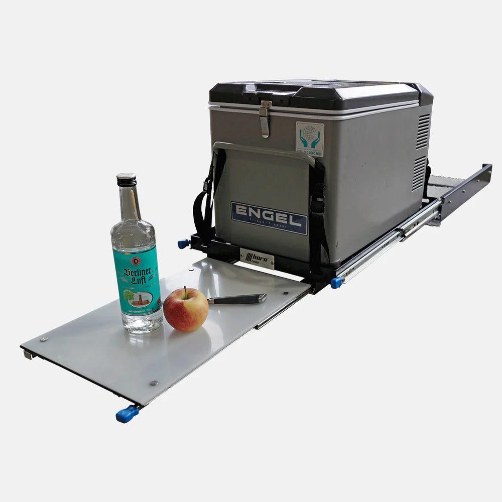Kühlbox Auszug mit ausziehbarem Tisch 780x470mm - Camperreich