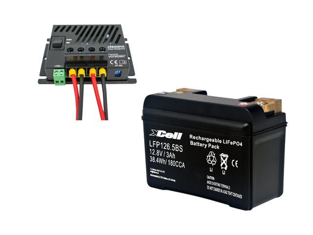 Power Managementset C1 mit Kabel und LiFePO4 Batterie 12,8 V / 3 Ah - Camperreich