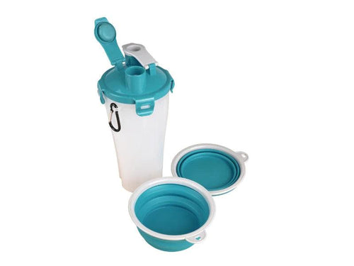 2in1 Reisebecher Trinka Flamingo für Wasser & Futter - Camperreich