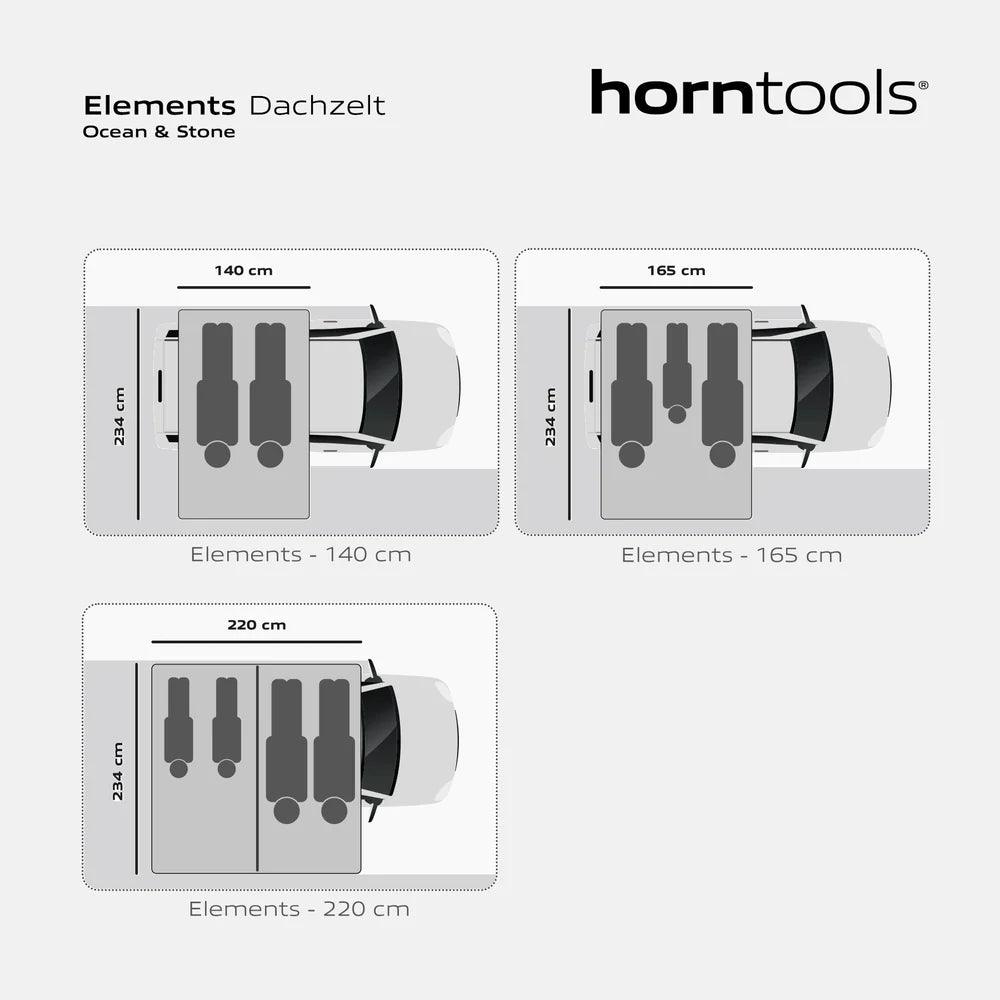 Dachzelt Elements Ocean - 165cm mit Vorzelt - Camperreich