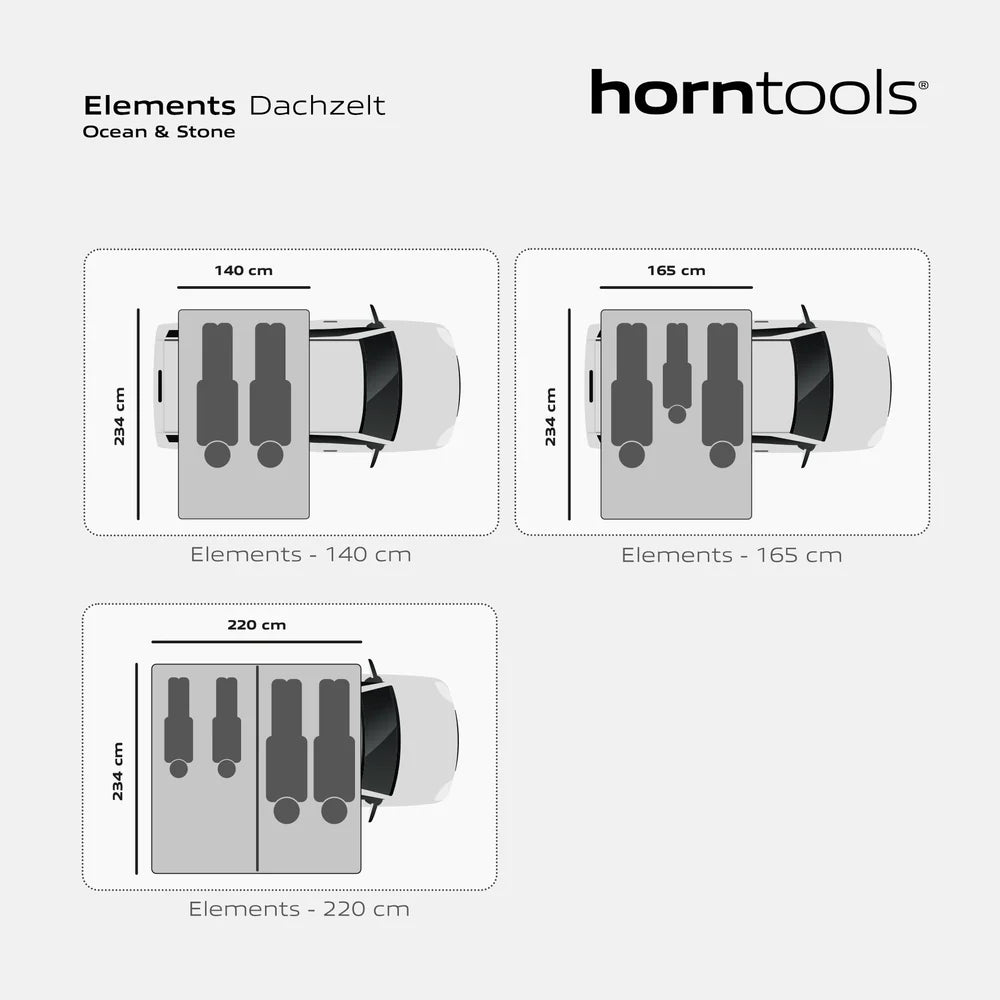 Dachzelt Elements Stone - 220cm mit Vorzelt - Camperreich