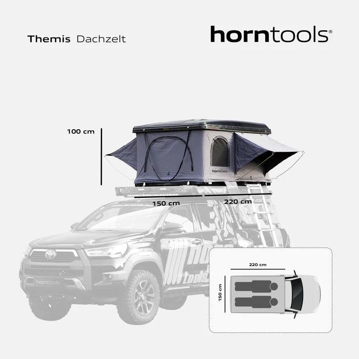Hartschalen Dachzelt Themis - 140cm – Camperreich Hartschalen Dachzelt Themis