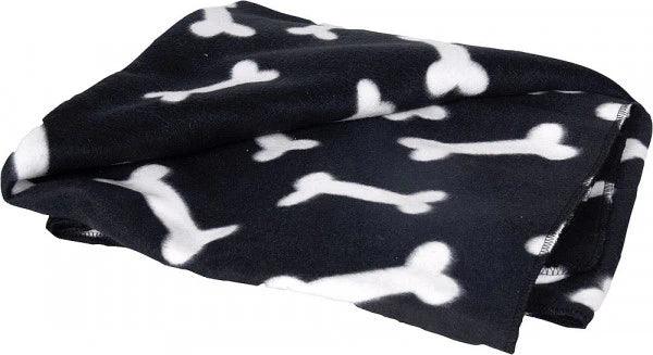 Hunde-Fleecedecke Knochenmotiv 100 x 70 cm - Camperreich