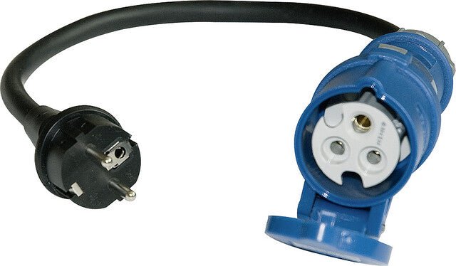 Kupplung CEE auf Schukostecker ohne Kontrollleuchte Kabellänge 0,35 m - Camperreich