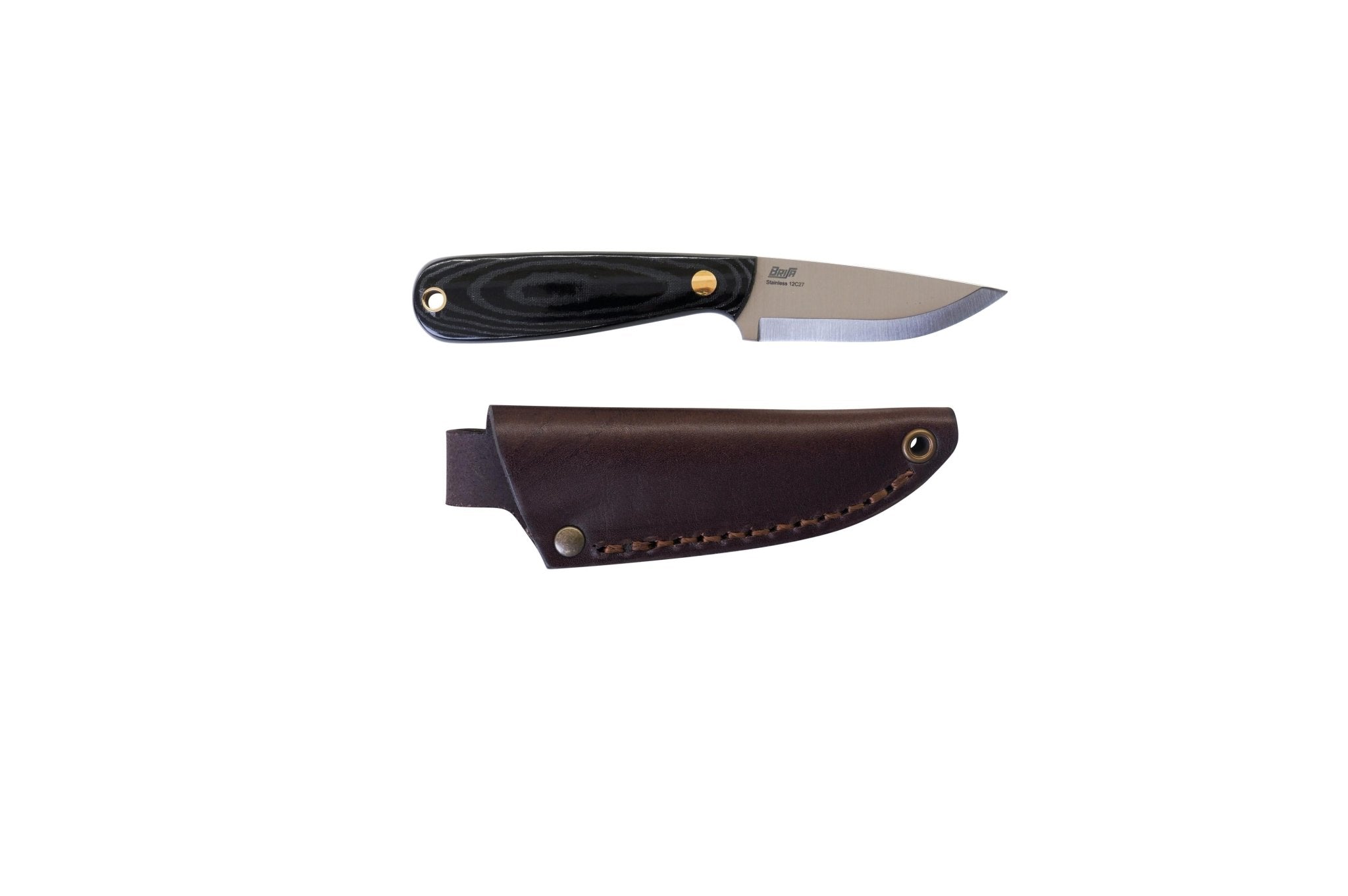 Necker 70 - BlackMicarta - Scandi - Leather - Camperreich